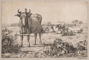 Paisaje con vacas de Andreas Peter Madsen
