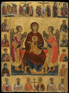 Icono Compuesto con la Virgen y el Niño en el Trono de Andreas Rico