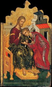 Cristo dando la bendición a Juan el Evangelista, c. 1450