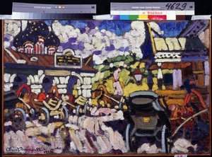 "La foire de Rostov (Rostov-sur-le-Don) en Russie" Pintura de Andrei Ivanovich Dmitriev (Dmitriyev) (1893-1921) 1916 Museo Estatal al Aire Libre Kremlin de Rostov, Rostov de Andrei Ivanovich Dmitriev