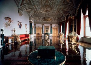 El Salón de Malaquita del Palacio de Invierno, 1837-1839 de Andrei Ivanovich Stakenschneider