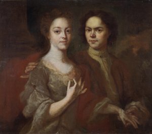 Autorretrato con la esposa, c. 1729 de Andrei Matveyevich Matveyev