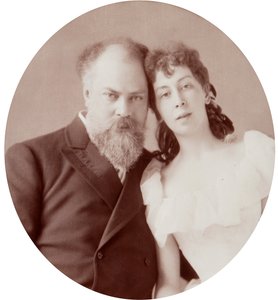 Konstantin Makovsky, artista ruso, con su esposa, 1880s de Andrei Osipovich Karelin