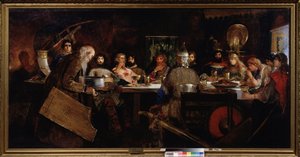 Banquete en el Gran Duque Vladimir el Grande (Vladimir I también llamado Red Sun, 958-1015). Pintura de Andrei Petrovich Ryabushkin (Riabutchkin) (1861-1904), óleo sobre lienzo de Andrei Petrovich Ryabushkin