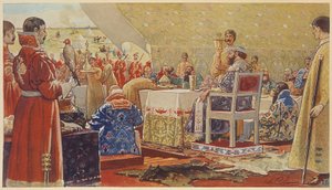 La fiesta del zar Alexis I Mikhailovich (dijo el zar muy pacífico de Andrei Petrovich Ryabushkin
