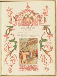 Programa para la ópera Una vida por el Zar de M. Glinka, 1896 de Andrei Petrovich Ryabushkin