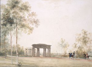 Puerta al parque en Tsarskoye Selo, después de 1821