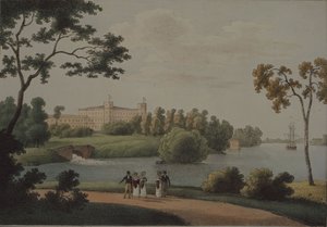Vista del palacio principal de Gatchina, 1821 de Andrei Yefimovich Martynov