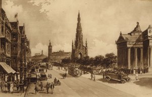 Edimburgo: Princes Street desde el montículo (lito) de Andrew Allan