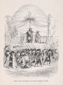 Después, entró el cuerpo de guardias armados con terribles aguijones de Escenas del P..., ca. 1837-47