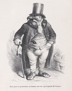 Para pagar al casero, un hombre muy severo, cuyo nombre era M. Vautour de Escenas de t..., ca. 1837-47 de Andrew Best Leloir