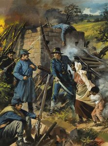 John Brown el 30 de agosto de 1856 interceptando a un grupo de pro-esclavistas (gouache sobre papel) de Andrew Howat