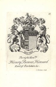 Escudo de armas y cresta del honorable Henry Bowes Howard de Andrew Johnston