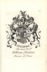 Escudo de armas y cresta del honorable William Herbert, 2º Marqués de Powis de Andrew Johnston