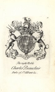 Escudo de armas y cresta del muy noble Charles Beauclerk de Andrew Johnston