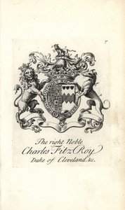 Escudo de armas y cresta del noble Charles Fitz-Roy, 2º Duque de Cleveland de Andrew Johnston