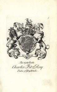 Escudo de armas y cresta del noble Charles FitzRoy, 2º Duque de Grafton de Andrew Johnston