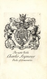 Escudo de armas y cresta del noble Charles Seymour, 6º Duque de Somerset de Andrew Johnston