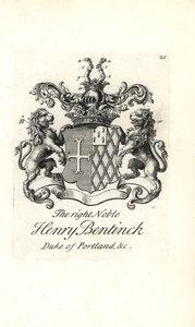 Escudo de armas y cresta del noble Henry Bentinck de Andrew Johnston