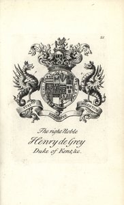 Escudo de armas y cresta del muy noble Henry de Grey de Andrew Johnston