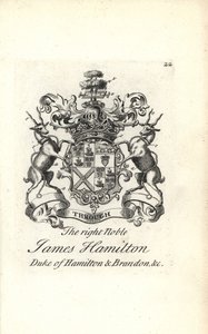 Escudo de armas y cresta del muy noble James Hamilton, 5º Duque de Hamilton y Brandon de Andrew Johnston