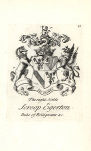 Escudo de armas y cresta del muy noble Scroop Egerton de Andrew Johnston
