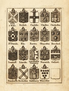 Escudo de armas de los Obispos de Bath & Wells, Bristol, Carlisle, Chester, Chichester, etc.