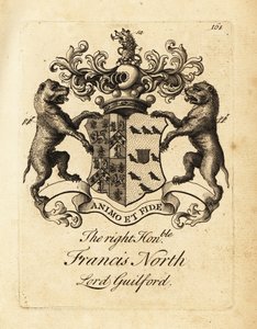 Escudo de armas del Muy Honorable Francis North, Lord Guilford, 2º Barón Guilford