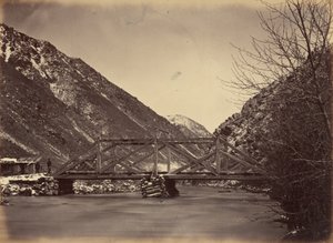 Lámina 42. Mormon Turnpike Bridge, Mouth of Weber Canon,1869 (foto) de Andrew Joseph Russell