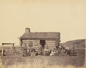 Lámina 48. Familia mormona, Valle del Gran Lago Salado,1869 (foto) de Andrew Joseph Russell