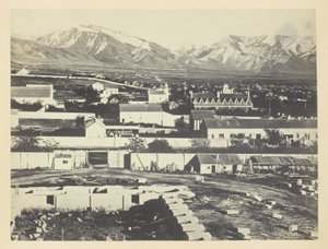 Salt Lake City, Camp Douglas y las montañas Wasatch al fondo de Andrew Joseph Russell