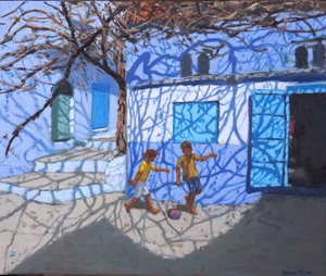 Juegos de pelota en la calle, Chefchaouen, Marruecos, 2018