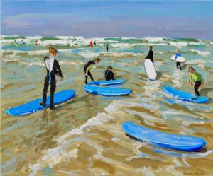 Tablas de surf azules, Bude de Andrew Macara