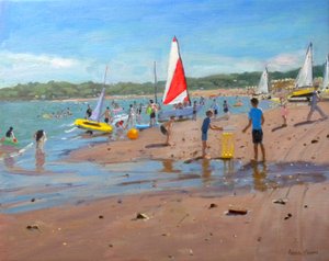 Cricket y vela roja y blanca, Abersoch