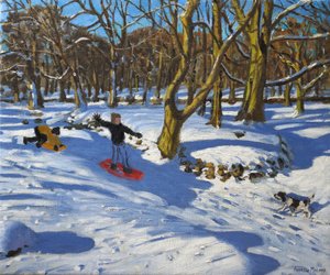 Trineo rojo, Lomberdale Hall, Derbyshire, 2014 de Andrew Macara
