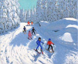 Esquiando por el sendero, Courchevel, 2018 de Andrew Macara