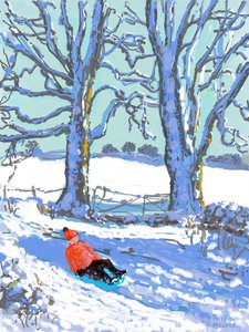 Trineo en Derbyshire, 2021 (impresión en Ipad) de Andrew Macara