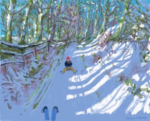 Pintura en iPad, Trineo, Windley Lane, Idridgehay, Belper, 2021 de Andrew Macara