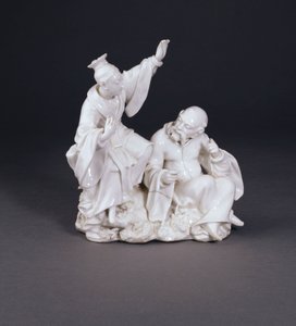 Un grupo de Chinoiserie de Derby emblemático de la audición de un conjunto de los sentidos, c.1750-52 de Andrew Planché