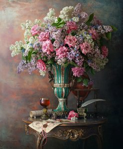 Naturaleza muerta floral clásica