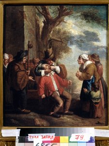 ""El extractor de dientes o el dolor"" (Dentista. Dolor (De la serie Los cinco sentidos) Pintura de Andries Dirksz Both (1608-1641) Museo Estatal de Arte del siglo XVII Tula Rusia