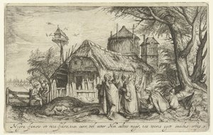 paisaje con gitanos Paisajes (título de la serie) de Andries Jacobsz. Stock