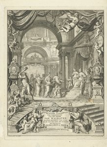 Página de título para: Huwlykszangen para la unidad del Sr. Jan Walraven, informa (...) de su aireación electoral de Brunswyk y Lunenburg. Con la señora Margareta Trip. Ámsterdam, 108 de Andries van Buysen (Sr.)