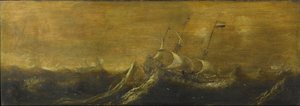 Barcos en la tormenta de Andries van Eertvelt (attributed to)
