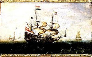 Un buque de guerra holandés de Andries van Eertvelt