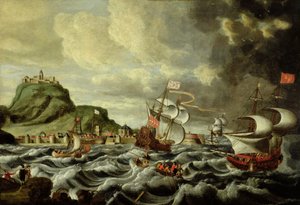 Escena de un puerto, posiblemente Génova