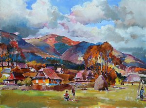 Pueblo de montaña en otoño de Andrii Kutsachenko
