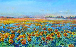 Campo dorado de girasoles de Andrii Kutsachenko