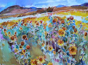 Campos de girasoles dorados de Andrii Kutsachenko