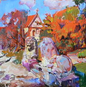 Parque con leones de Andrii Kutsachenko